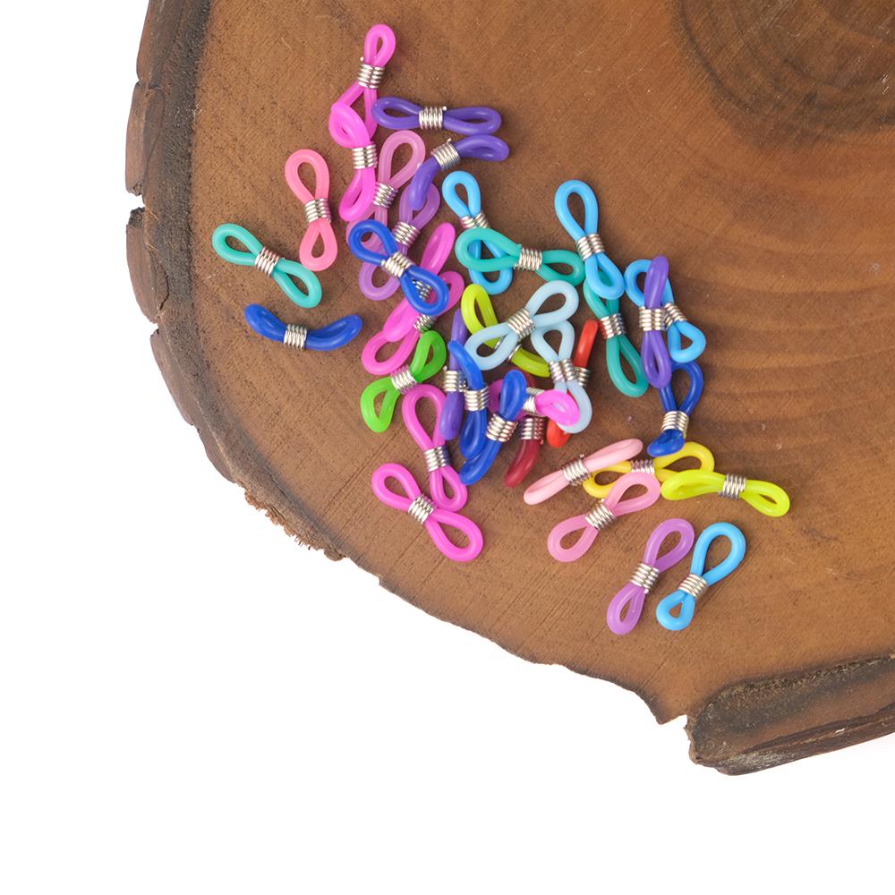 Gözlük Lastiği 2 cm 5 Çift Karışık Renk Gümüş Metalli