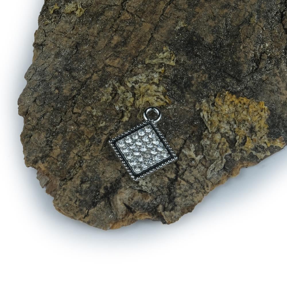 Gümüş Renk Metal Halkalı Taşlı Köşeli Takı ve Aksesuar Aparatı