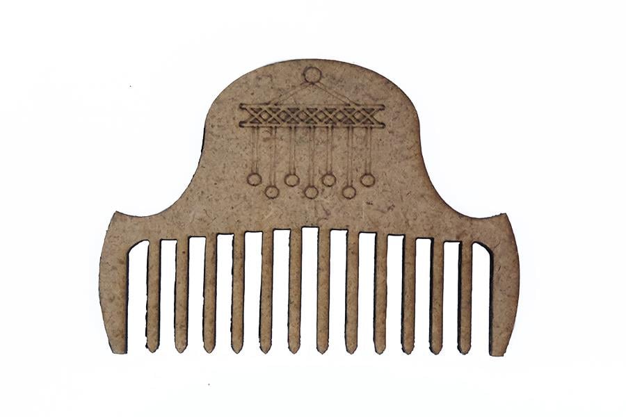 İşlemeli Ahşap Makrome Tarağı