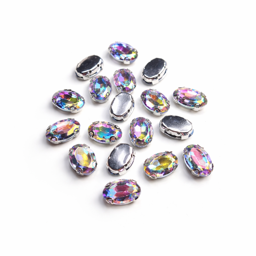 Jankanlı Renk Oval Dikme Taş 10 x 14 mm 100 Adet