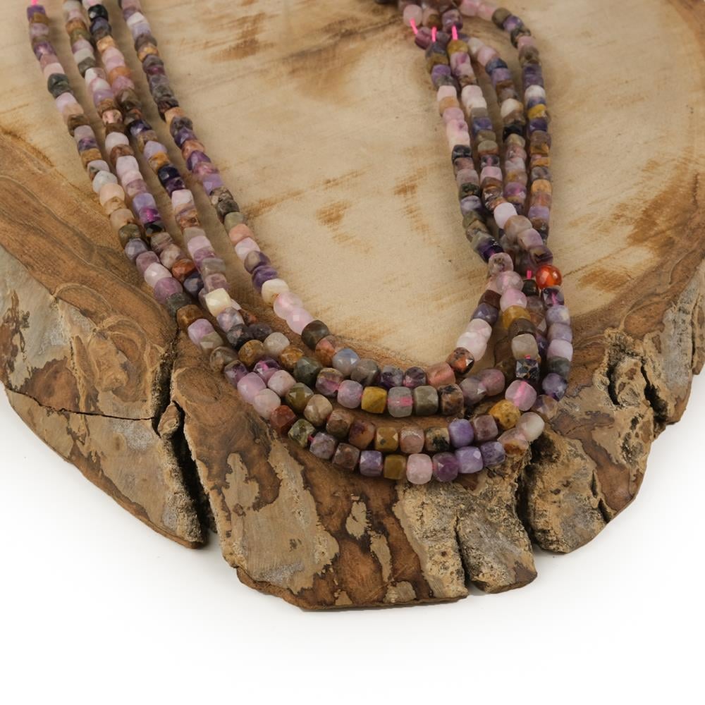 Karışık Fasetli Küp Doğal Taş Dizisi 4 mm