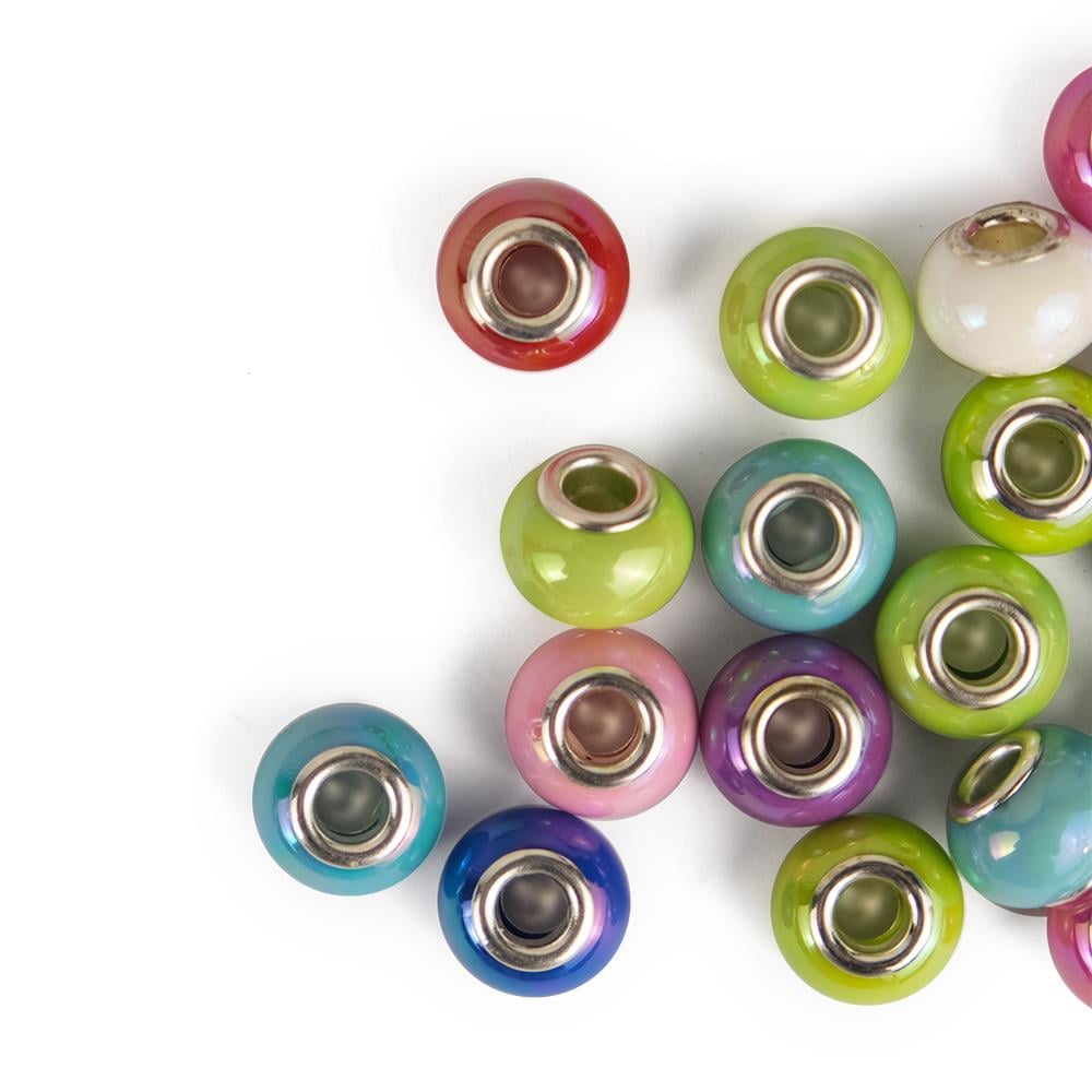 Karışık Renkli Boncuklu Charm 12 mm 3 Adet