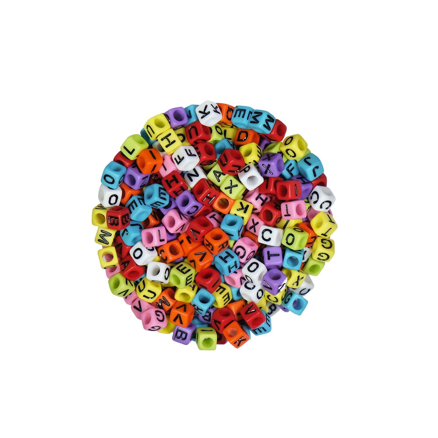 Karışık Renkli Plastik Harf Boncuk 8 mm 500 gr Model-01
