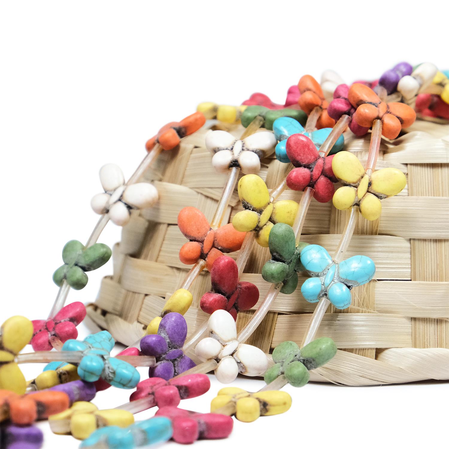 Kelebek Figürlü Mercan Doğaltaş Dizisi