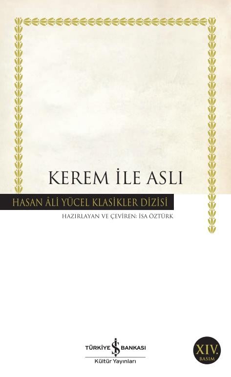 Kerem ile Aslı Hasan Ali Yücel Klasikleri Anonim İş Bankası Kültür Yayınları
