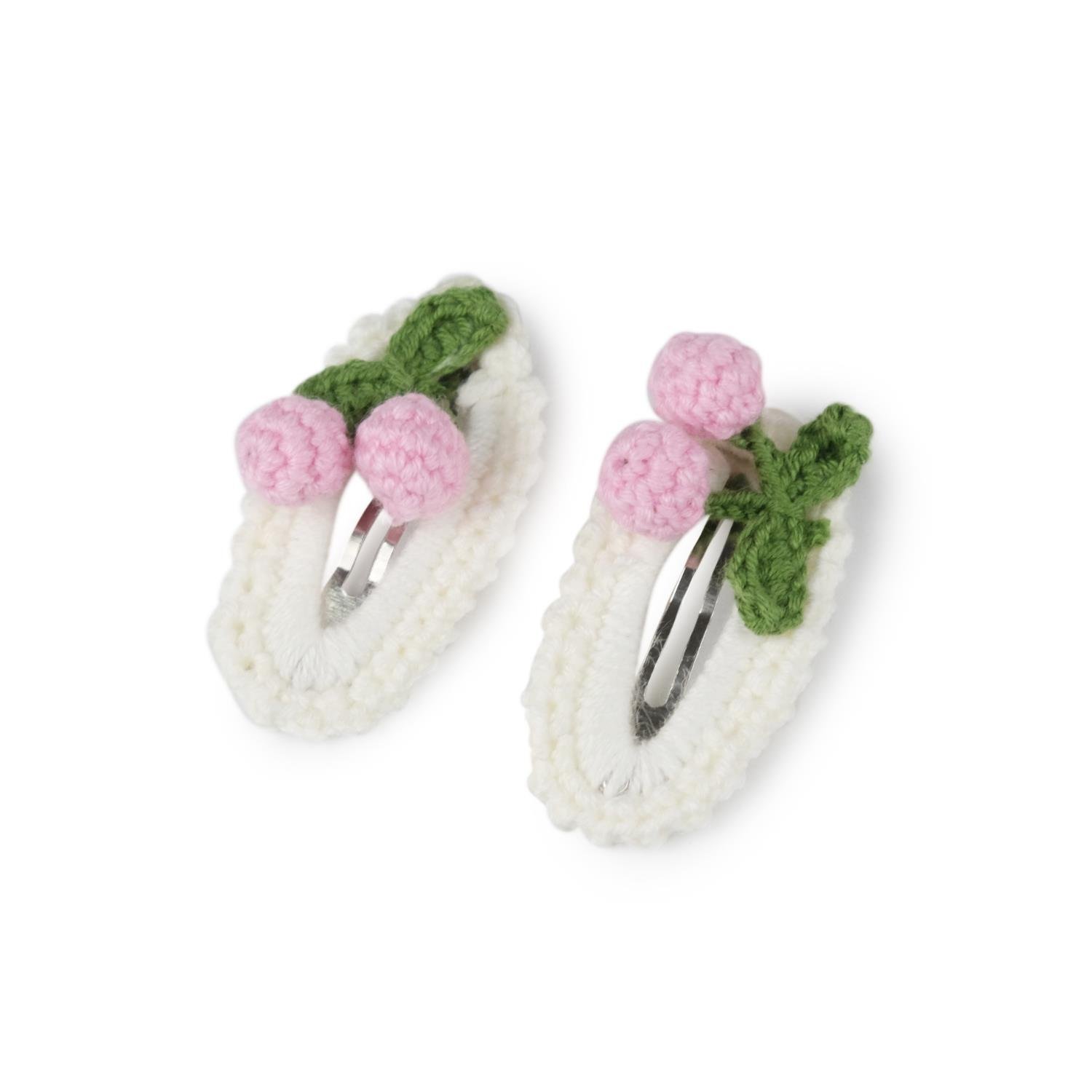 Kiraz Figürlü El Yapımı Toka Çifti - Pembe