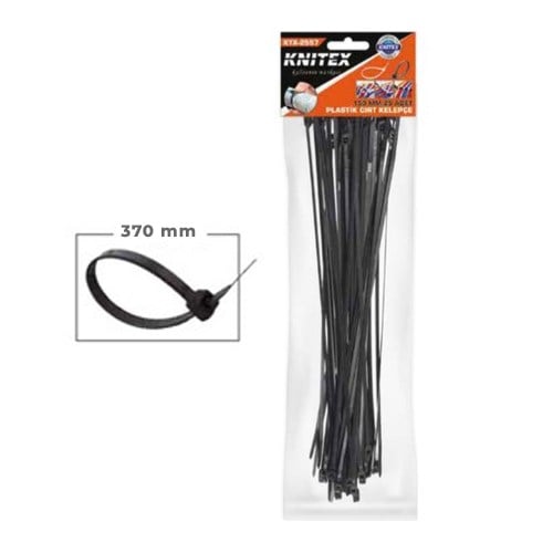Knitex Plastik Cırt Kelepçe 370 mm Siyah 25 Adet