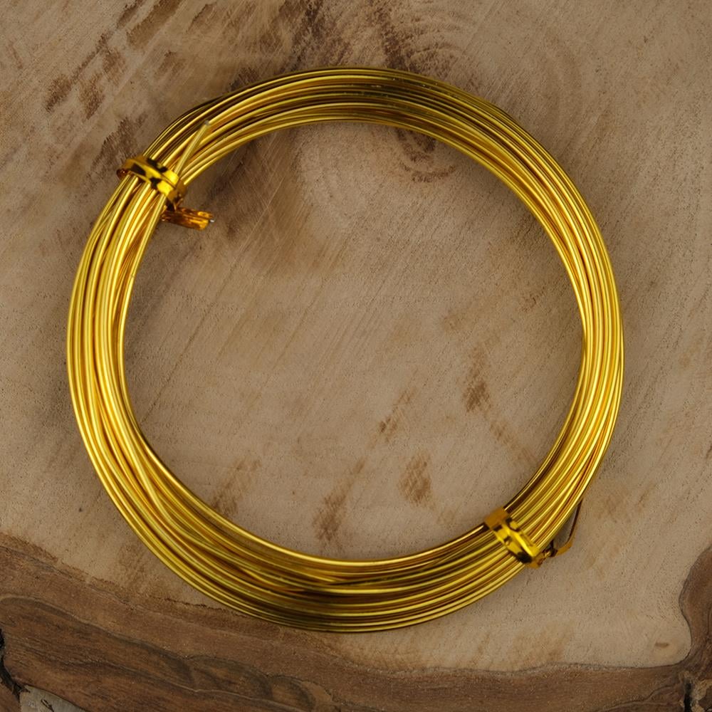 Koyu Altın Renk Emaye Kaplı Bakır Tel 1,5 mm Takı Taç Çiçek Hobi Tasarım El İşi Deney Teli