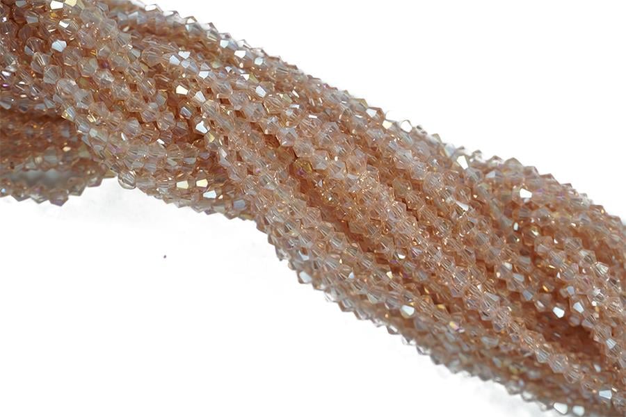 Koyu Pembe Köşeli Prizma Kristal Boncuk 4 mm