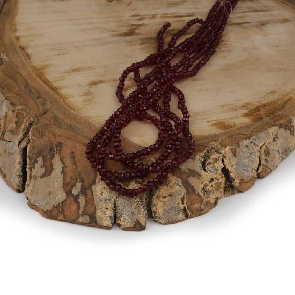 Kristal Boncuk 2 mm Bordo A062