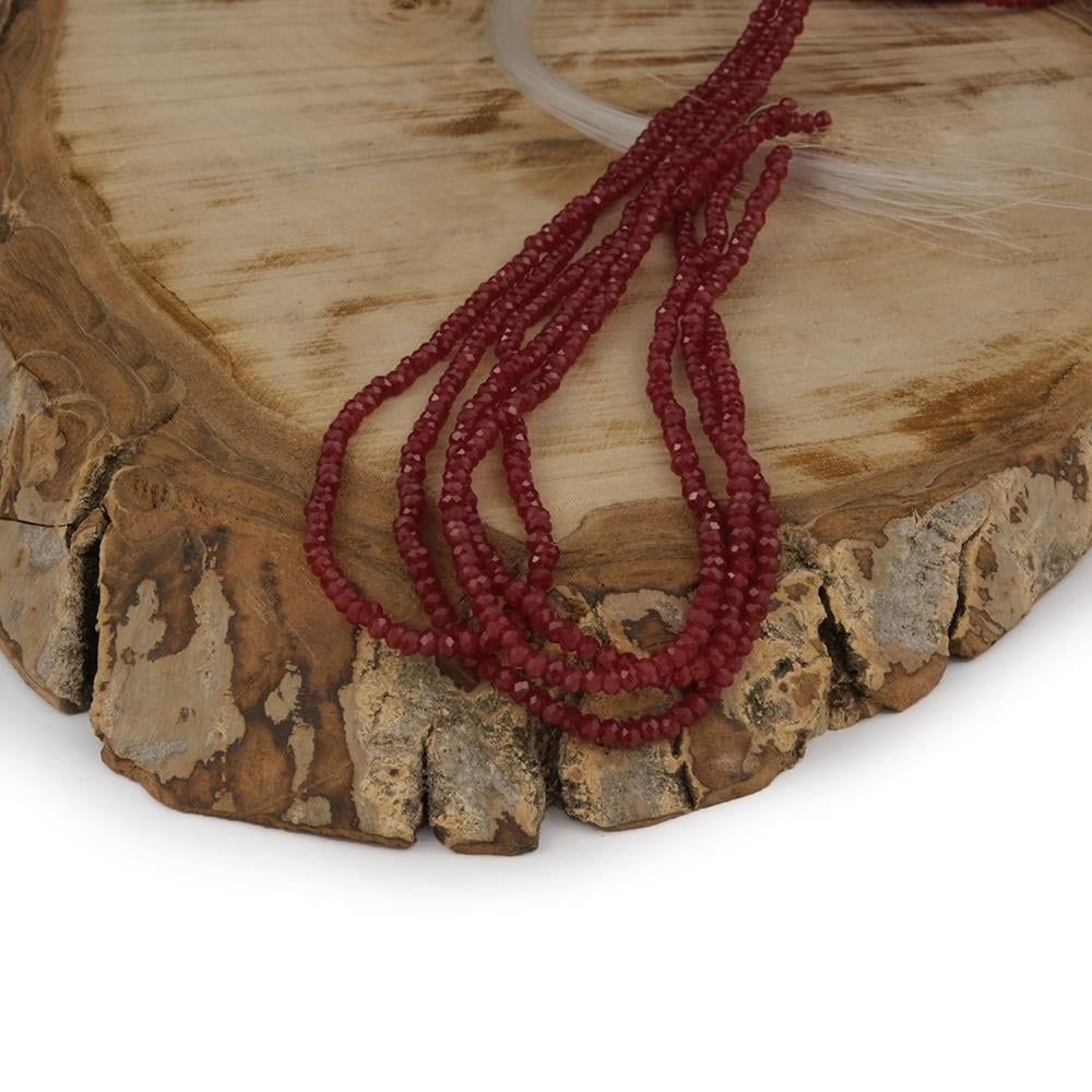 Kristal Boncuk 2 mm Bordo A123