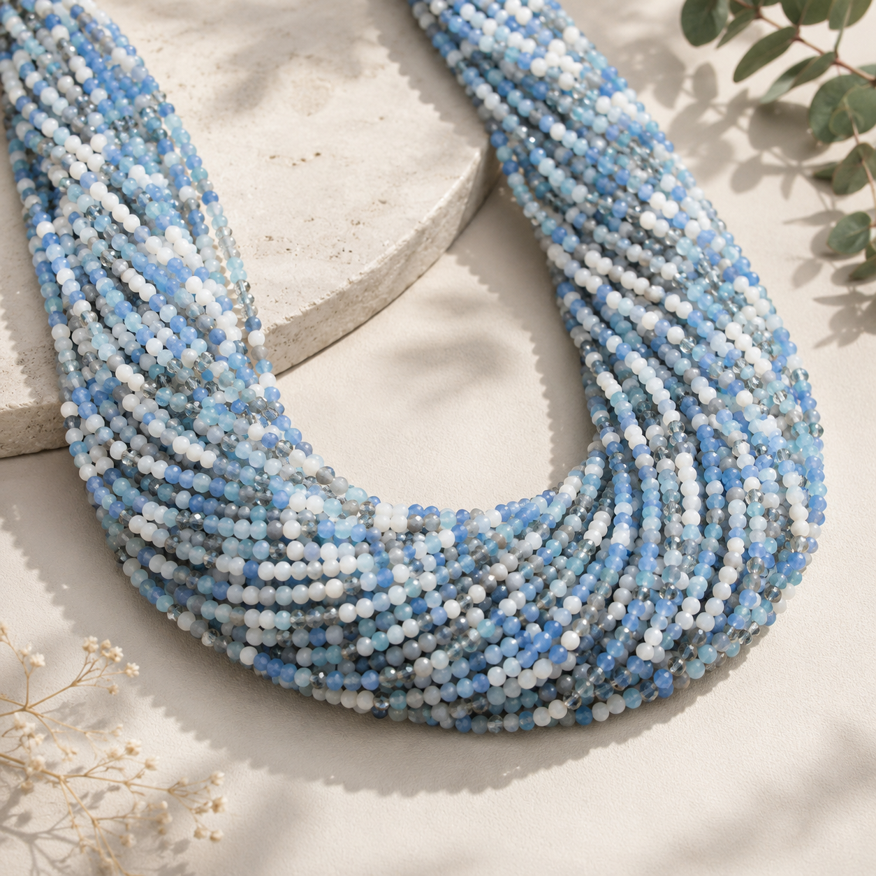 Kristal Boncuk 3 mm Mavi Tonlar
