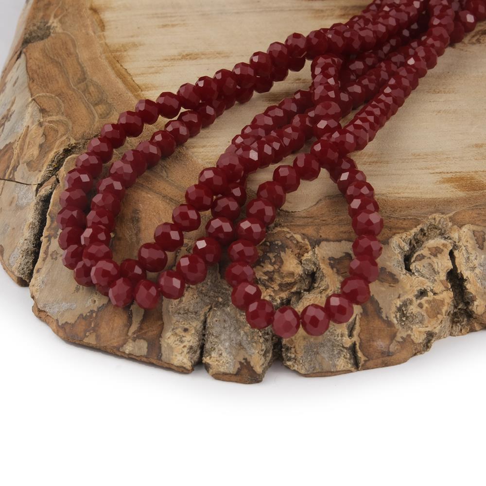 Kristal Boncuk 6 mm Bordo A123