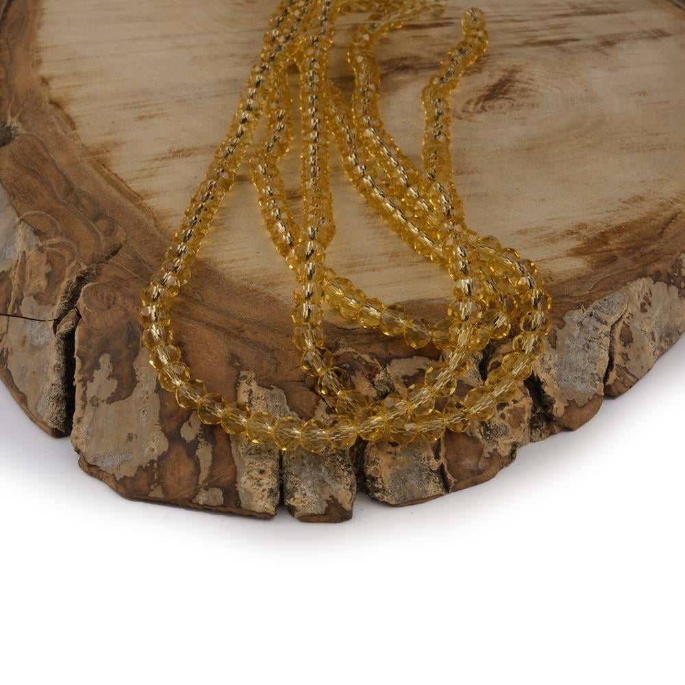 Kristal Boncuk 6 mm Sarı A023