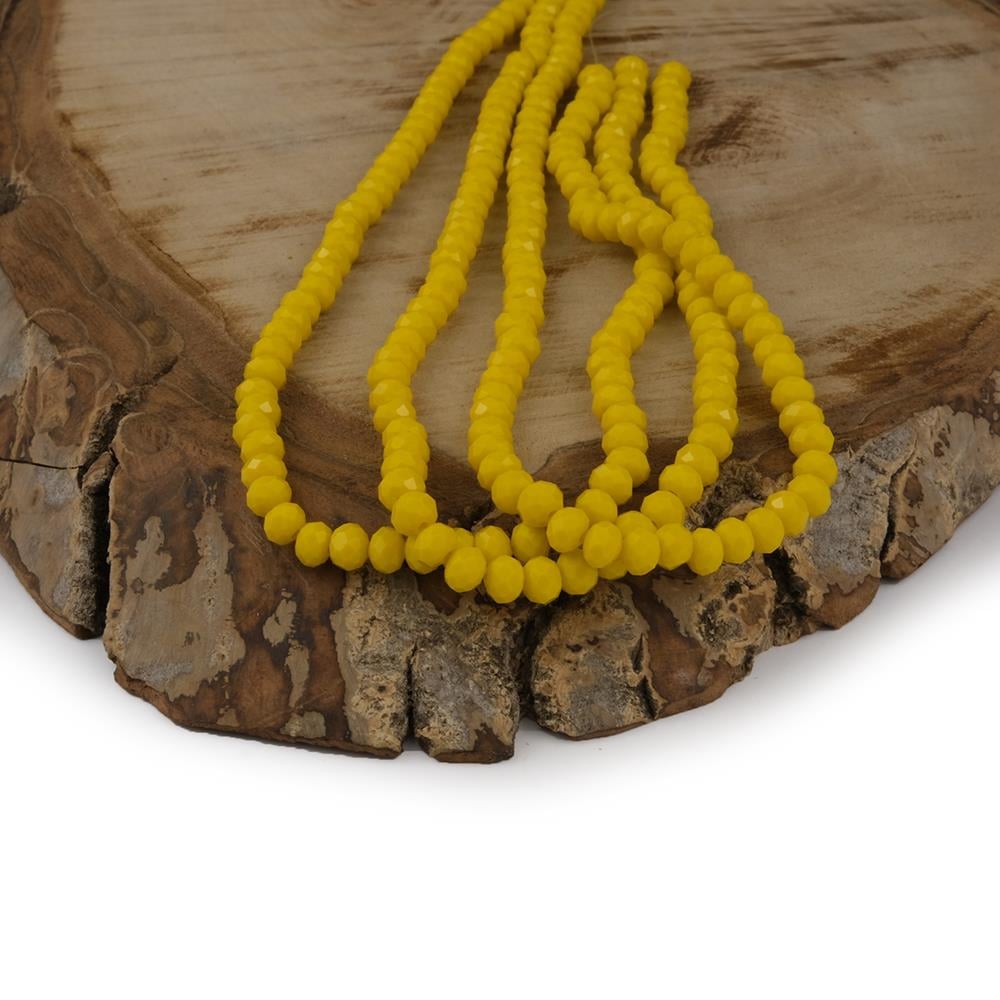 Kristal Boncuk 6 mm Sarı A114