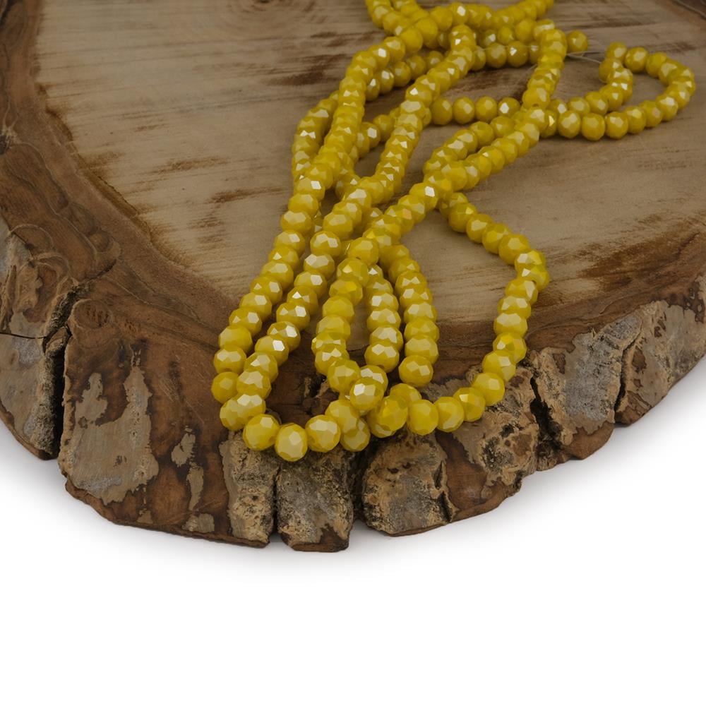 Kristal Boncuk 6 mm Sarı A142