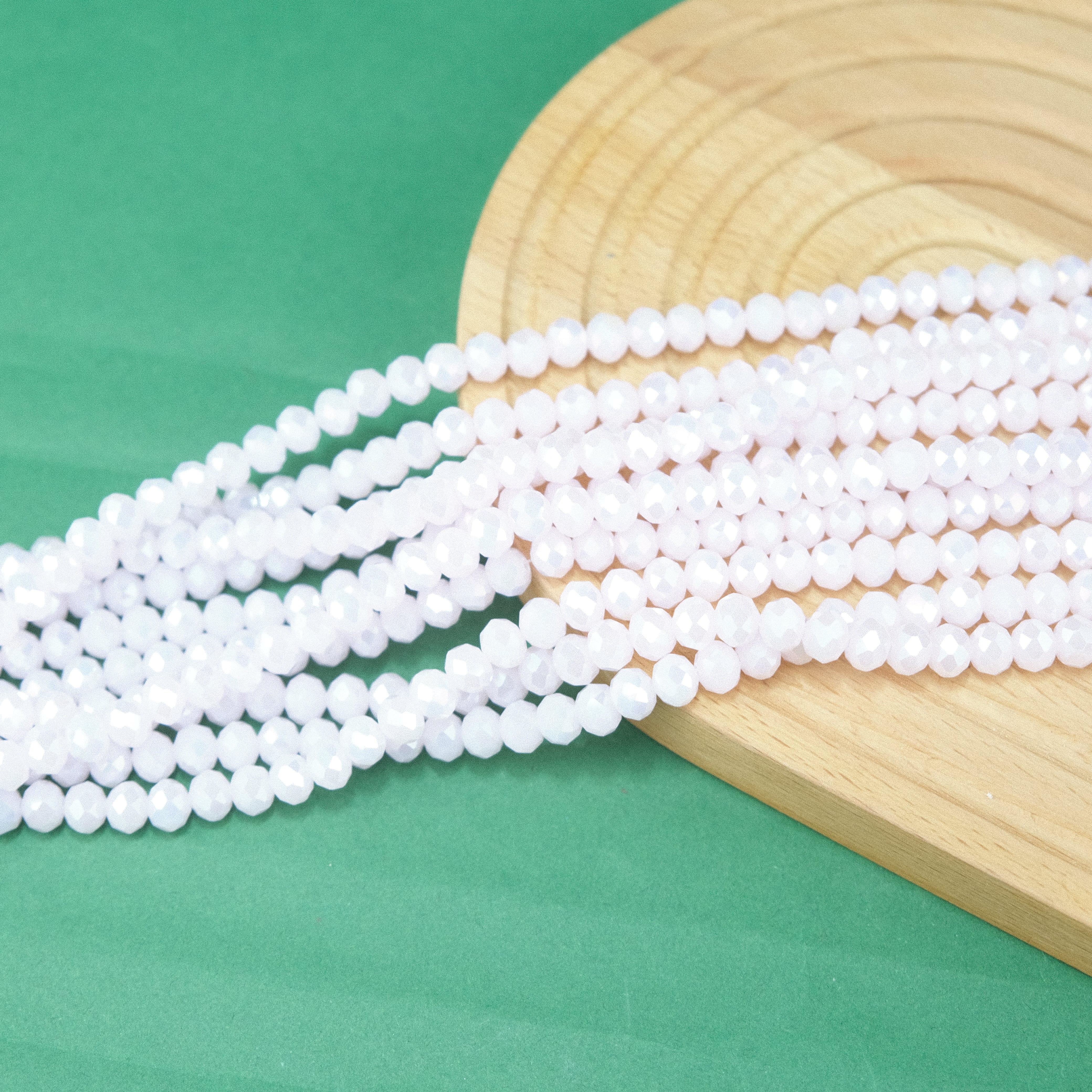 Kristal Boncuk 8 mm Janjanlı Pembe