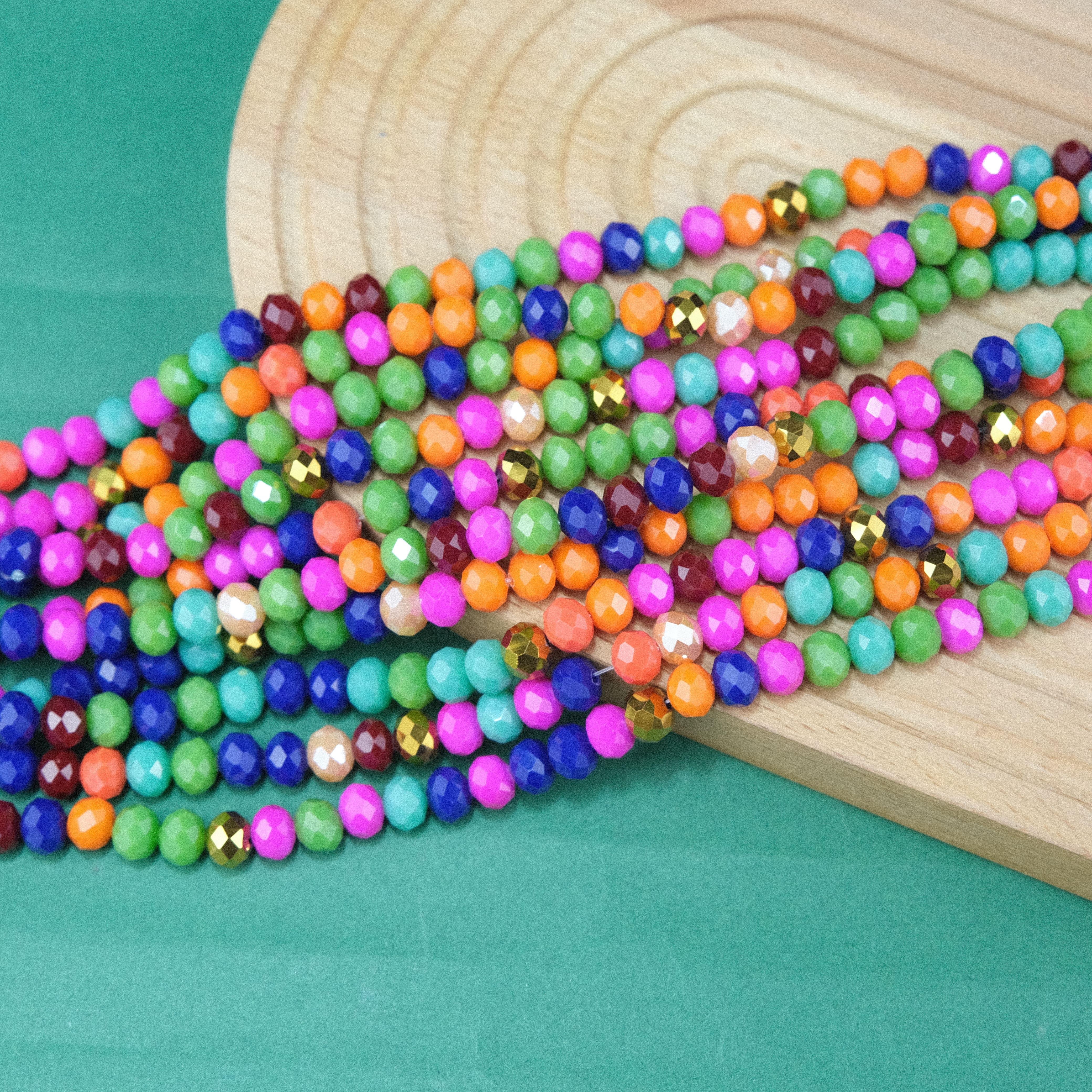 Kristal Boncuk 8 mm Karışık Renkli