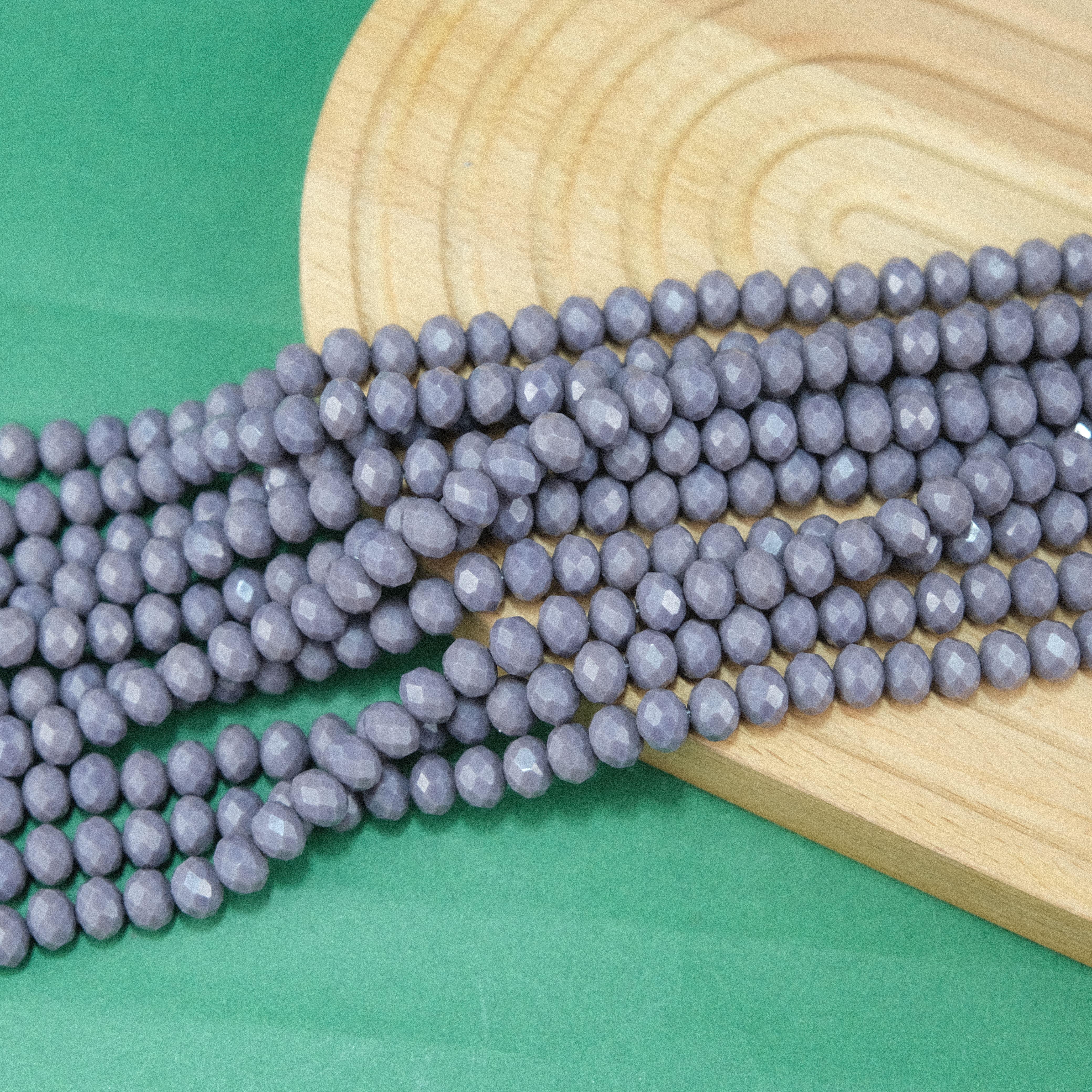 Kristal Boncuk 8 mm Mor