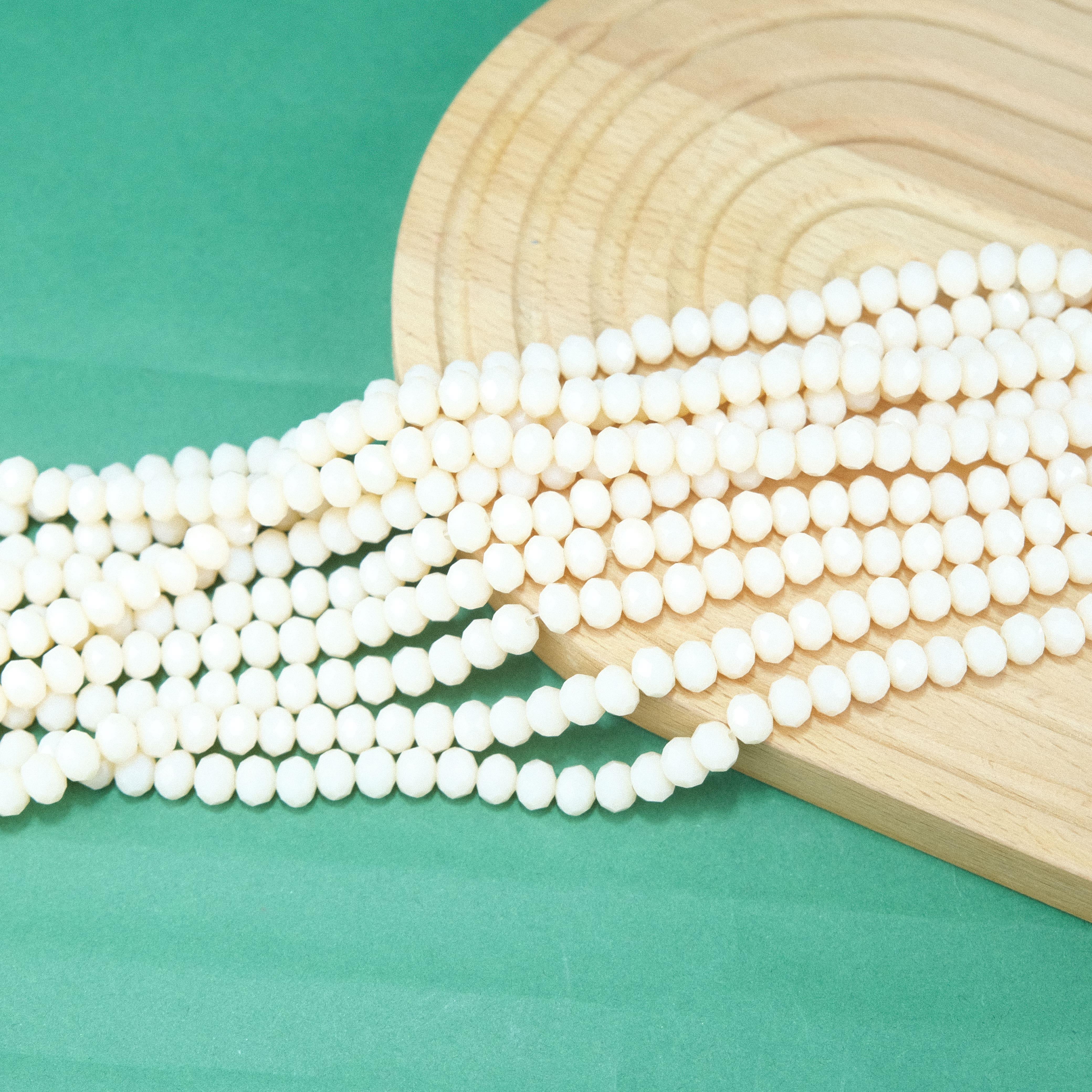 Kristal Boncuk 8 mm Pudra Ten