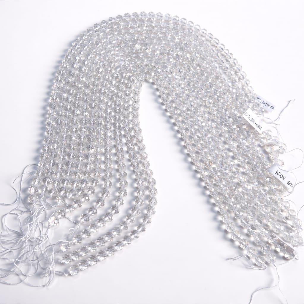 Kristal Kuvars Doğaltaş Boncuk 8 mm Fasetli Kesim Takı Yapım Malzemesi