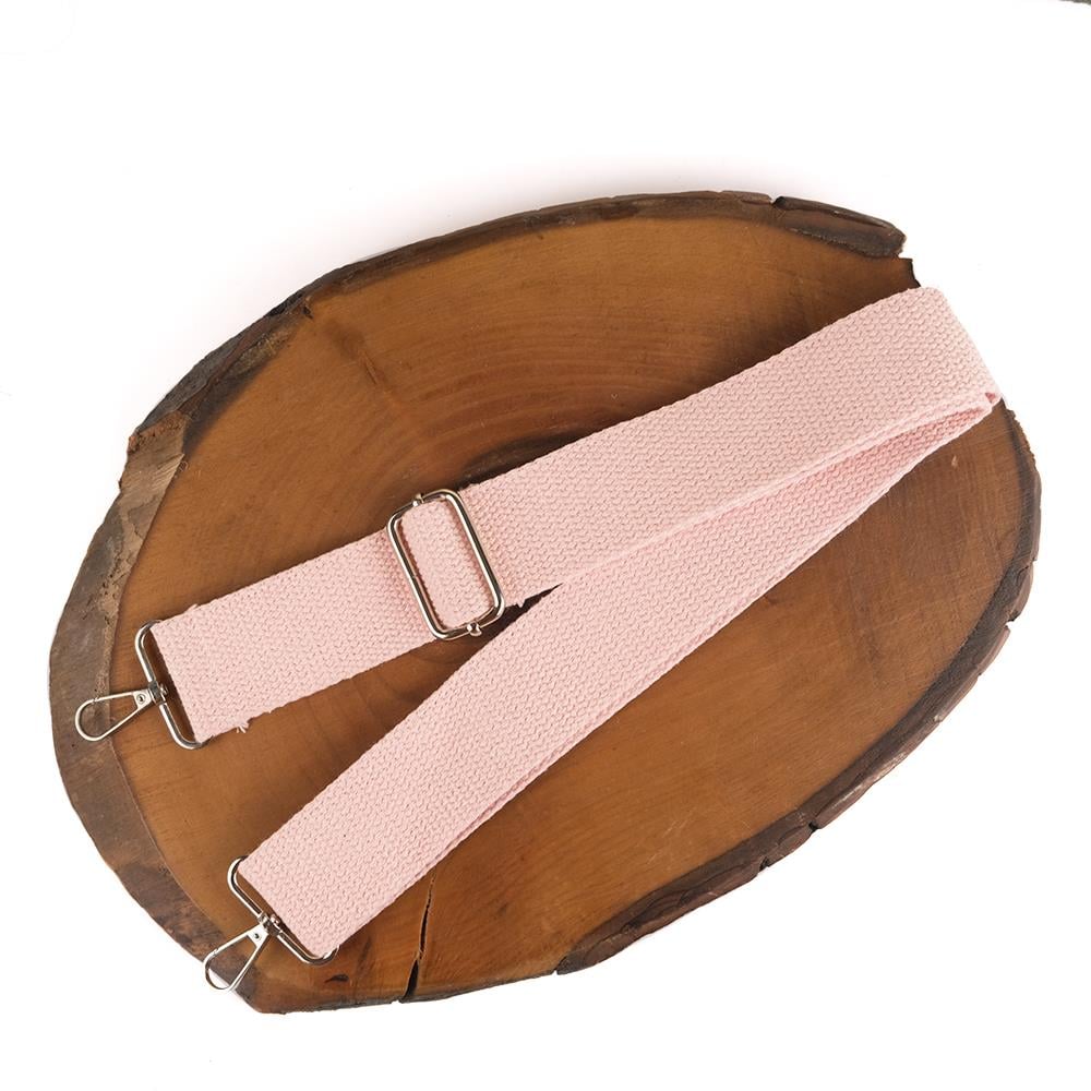 Kumaş Çanta Sapı Ayarlanabilir Çapraz Askı Model - Toz Pembe