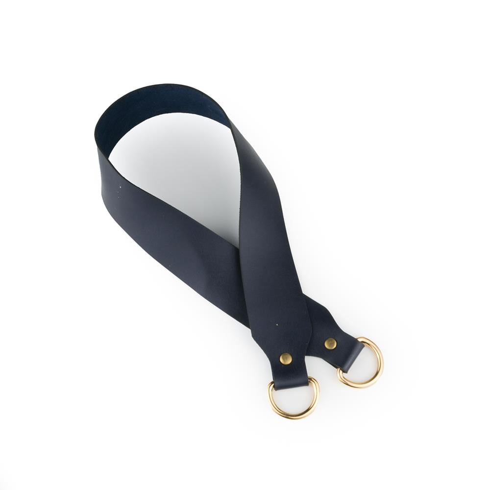 Lacivert Deri Çanta Sapı