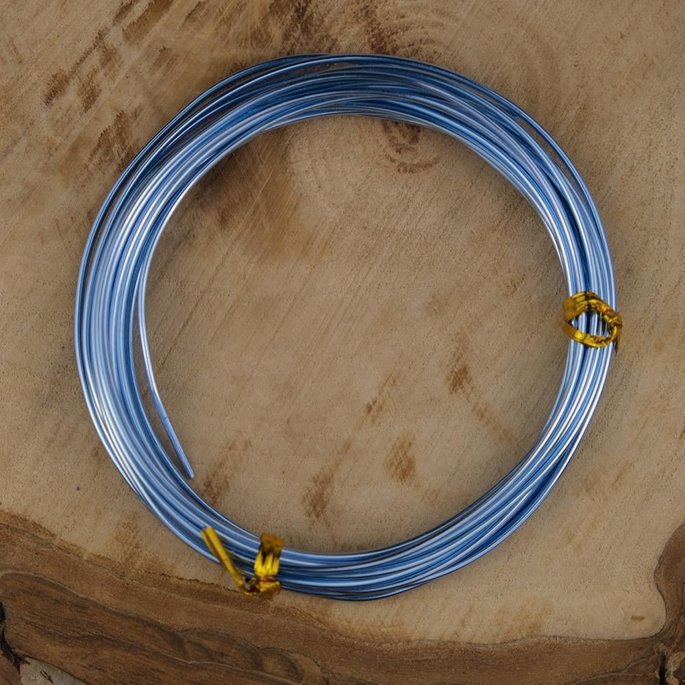 Mavi Renk Emaye Kaplı Bakır Tel 1,5 mm Takı Taç Çiçek Hobi Tasarım El İşi Deney Teli