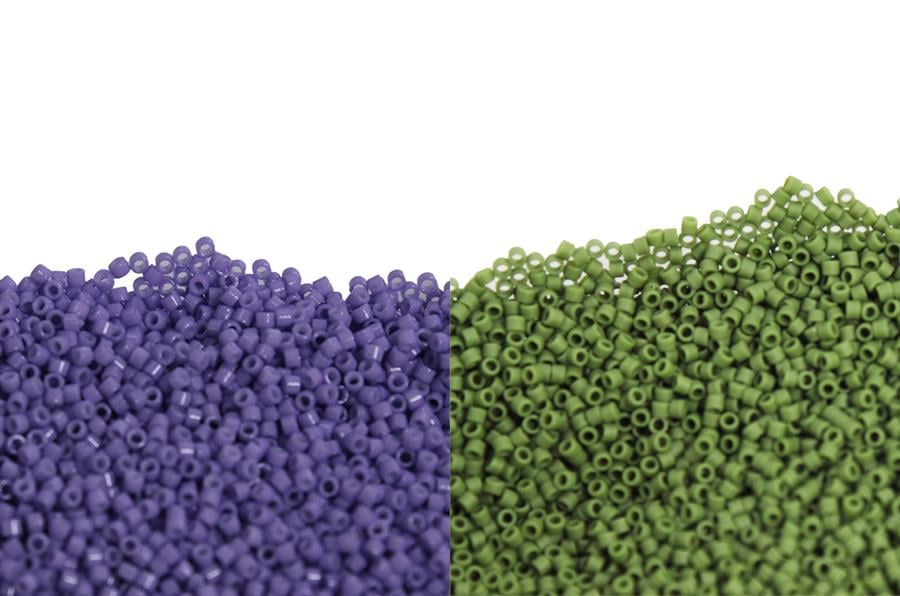 Miyuki Delica 11-0 Mor ve Koyu Yeşil Boncuk Seti