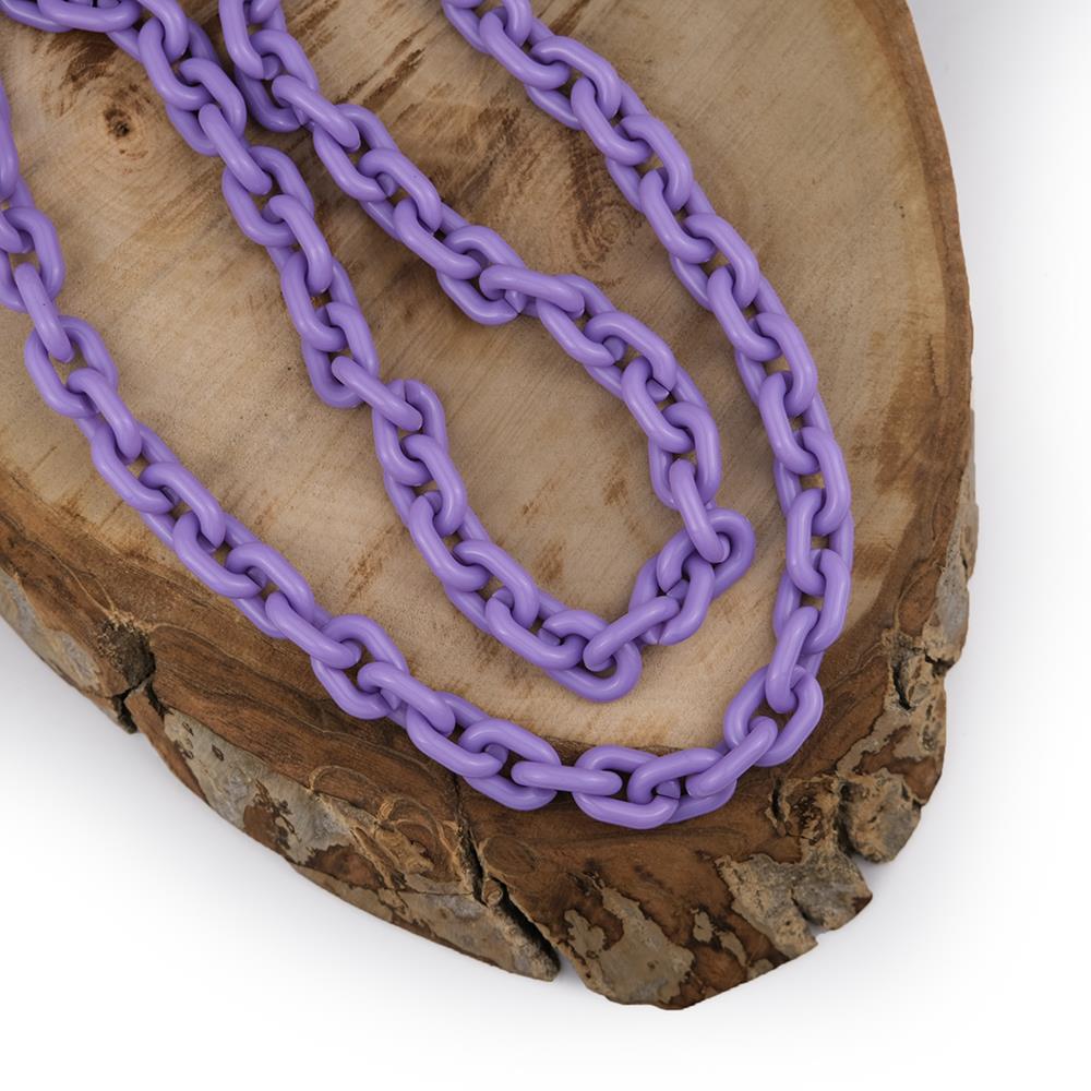 Mor Plastik Zincir Geçmeli Çanta ve Aksesuar Zinciri