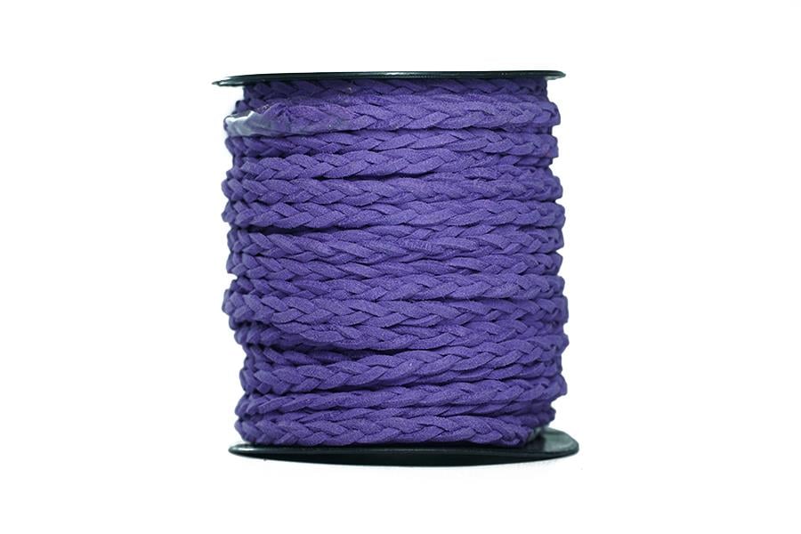 Mor Saç Örgü Süet Kordon İp