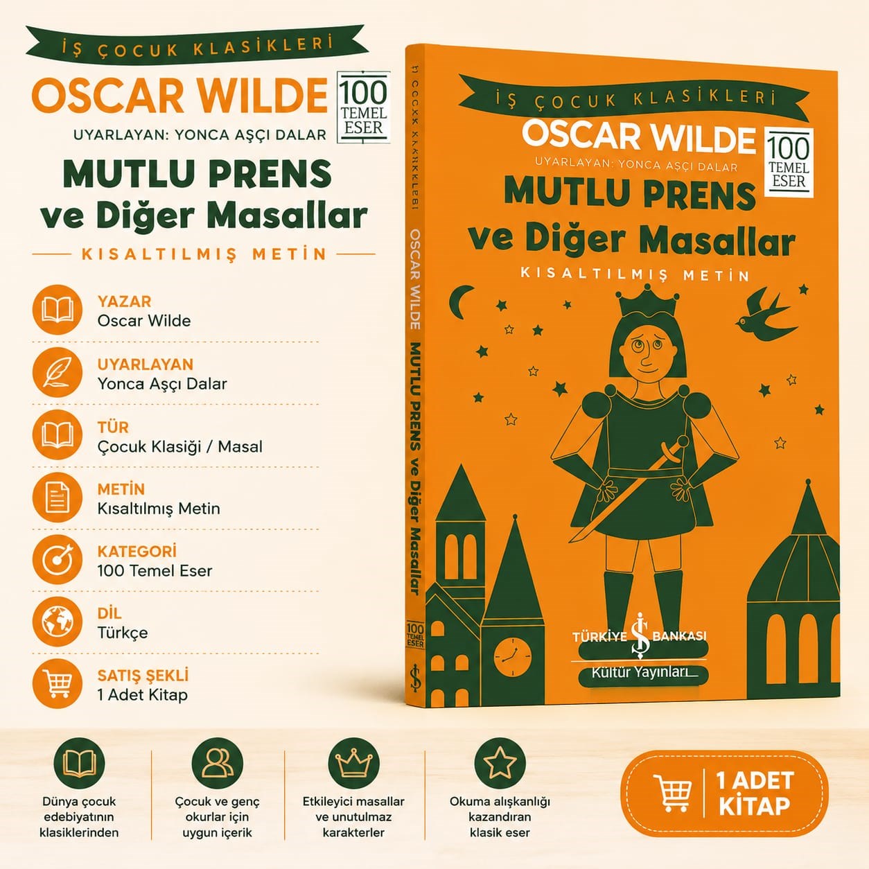 Mutlu Prens ve Diğer Masallar Kısaltılmış Metin Oscar Wilde İş Bankası Kültür Yayınları