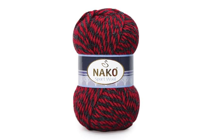 Nako Sport Wool Kırmızı Siyah Muline-21343