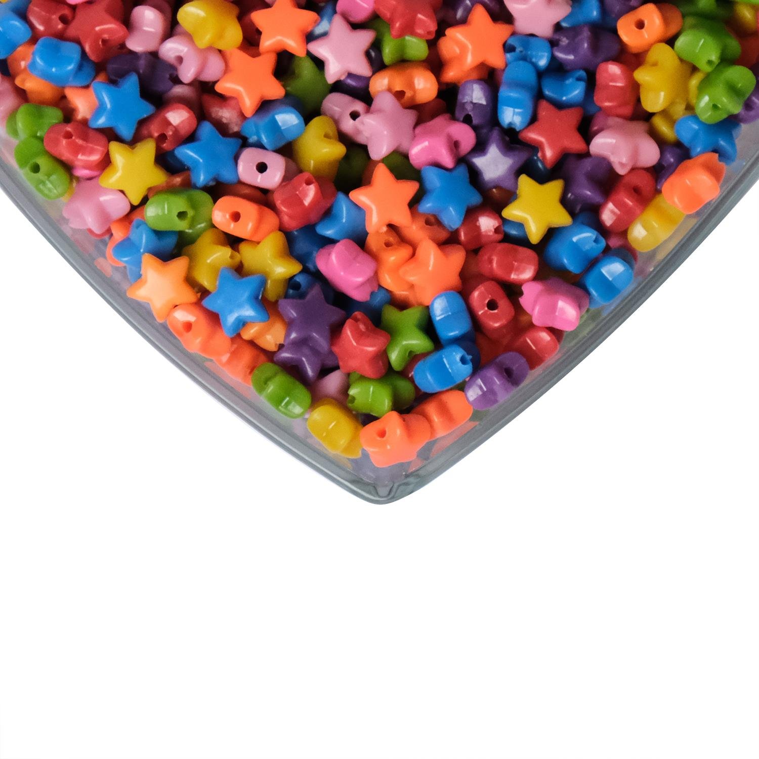 Parlak Renkli Yıldız Figürlü Plastik Boncuk