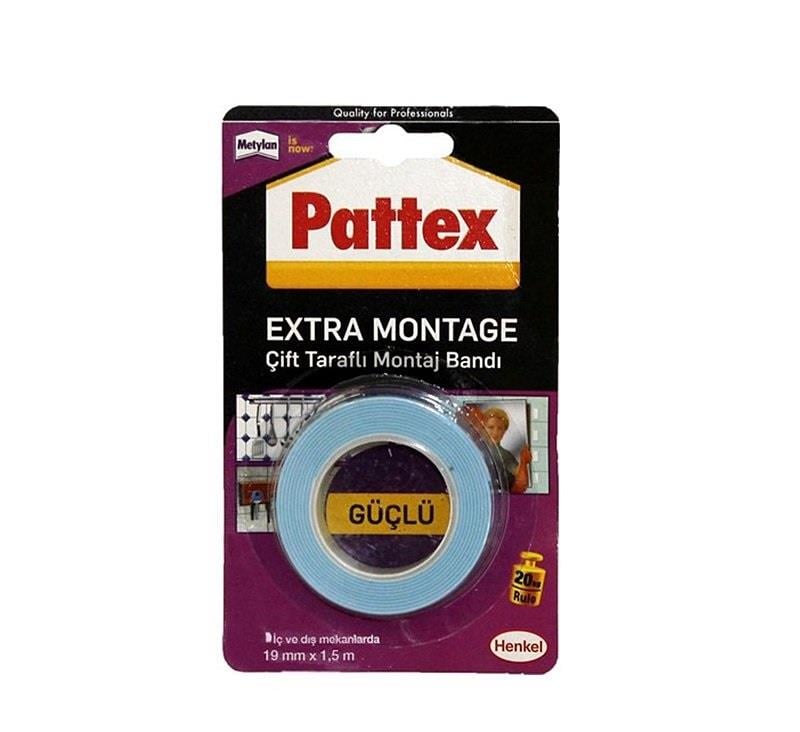 Pattex Çift Taraflı Montaj Bandı Extra Montage 19 MM X 1,5 M