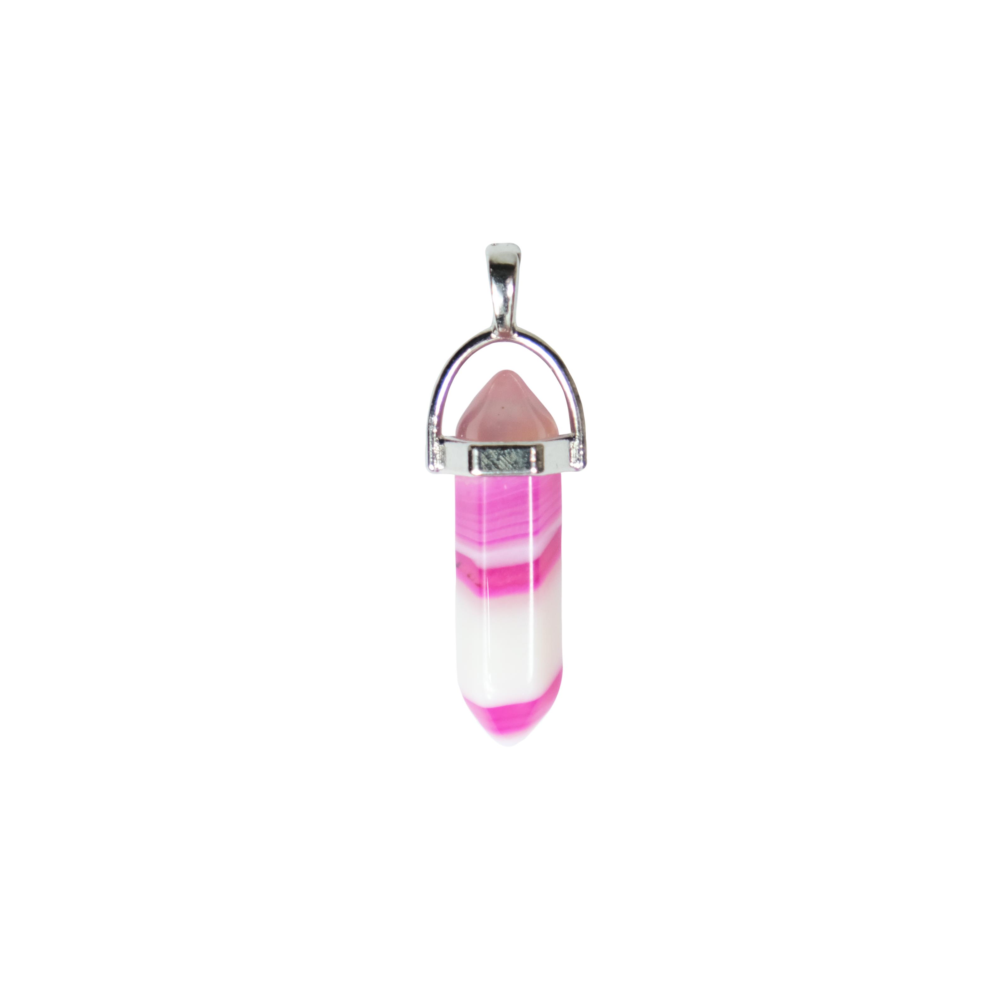 Pembe Doğaltaş Çivi Kolye Ucu