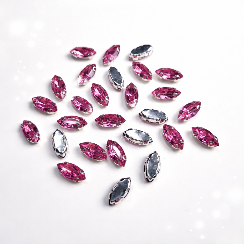 Pembe Mekik Model Dikme Taş 7 x 15 mm 100 Adet