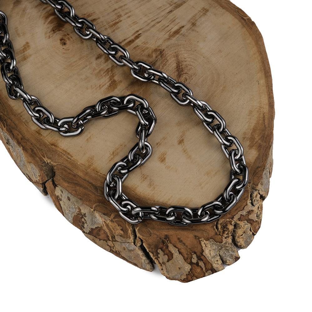 Plastik Antrasit Çanta Ve Takı Zinciri