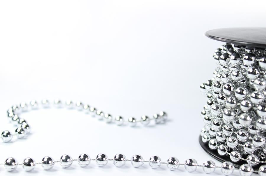 Plastik Gümüş Rengi Sıralı İnci