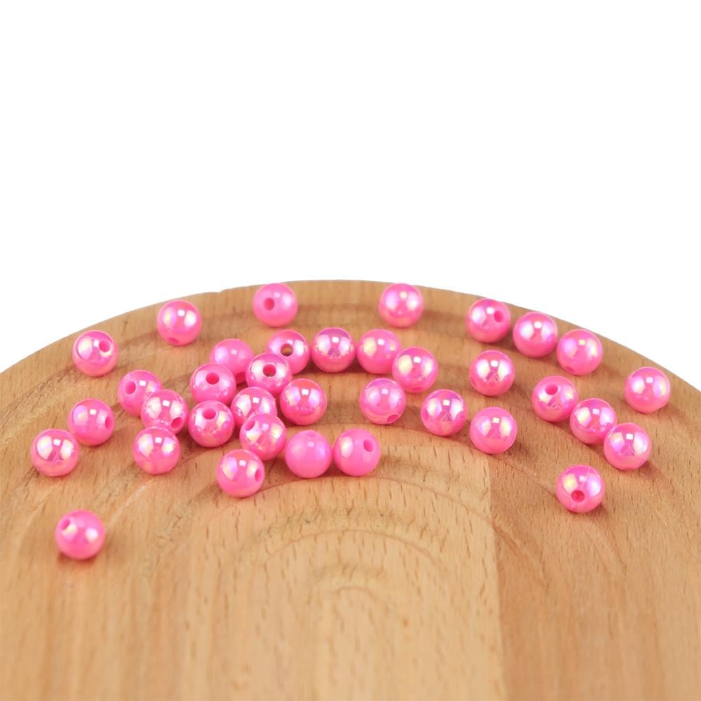 Plastik İnci Pembe Boncuk Kaplama Janjanlı 8 MM 500 Gram Çanta ve Takı Aksesuar Boncuğu