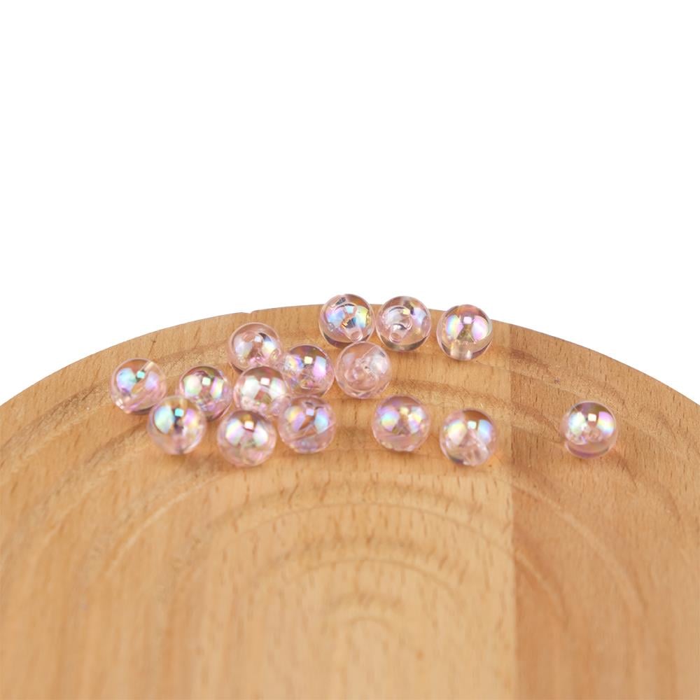 Plastik İnci Pembe Şeffaf Janjanlı Boncuk 10 MM 500 Gram Çanta ve Takı Aksesuar Boncuğu