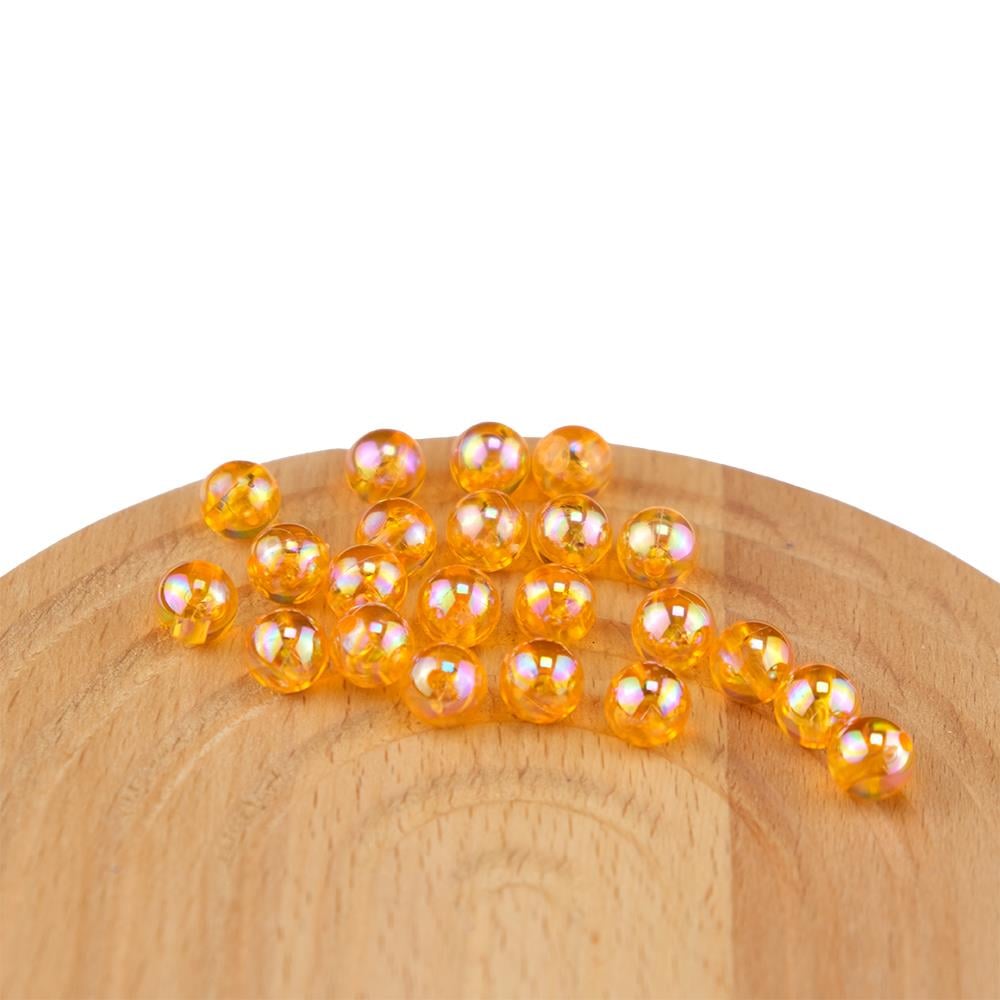 Plastik İnci Turuncu Şeffaf Janjanlı Boncuk 10 MM 500 Gram Çanta ve Takı Aksesuar Boncuğu