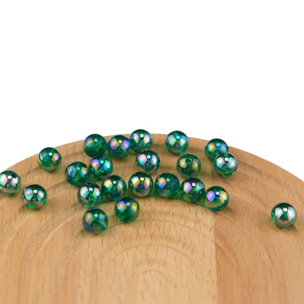 Plastik İnci Yeşil Şeffaf Janjanlı Boncuk 10 MM 500 Gram Çanta ve Takı Aksesuar Boncuğu