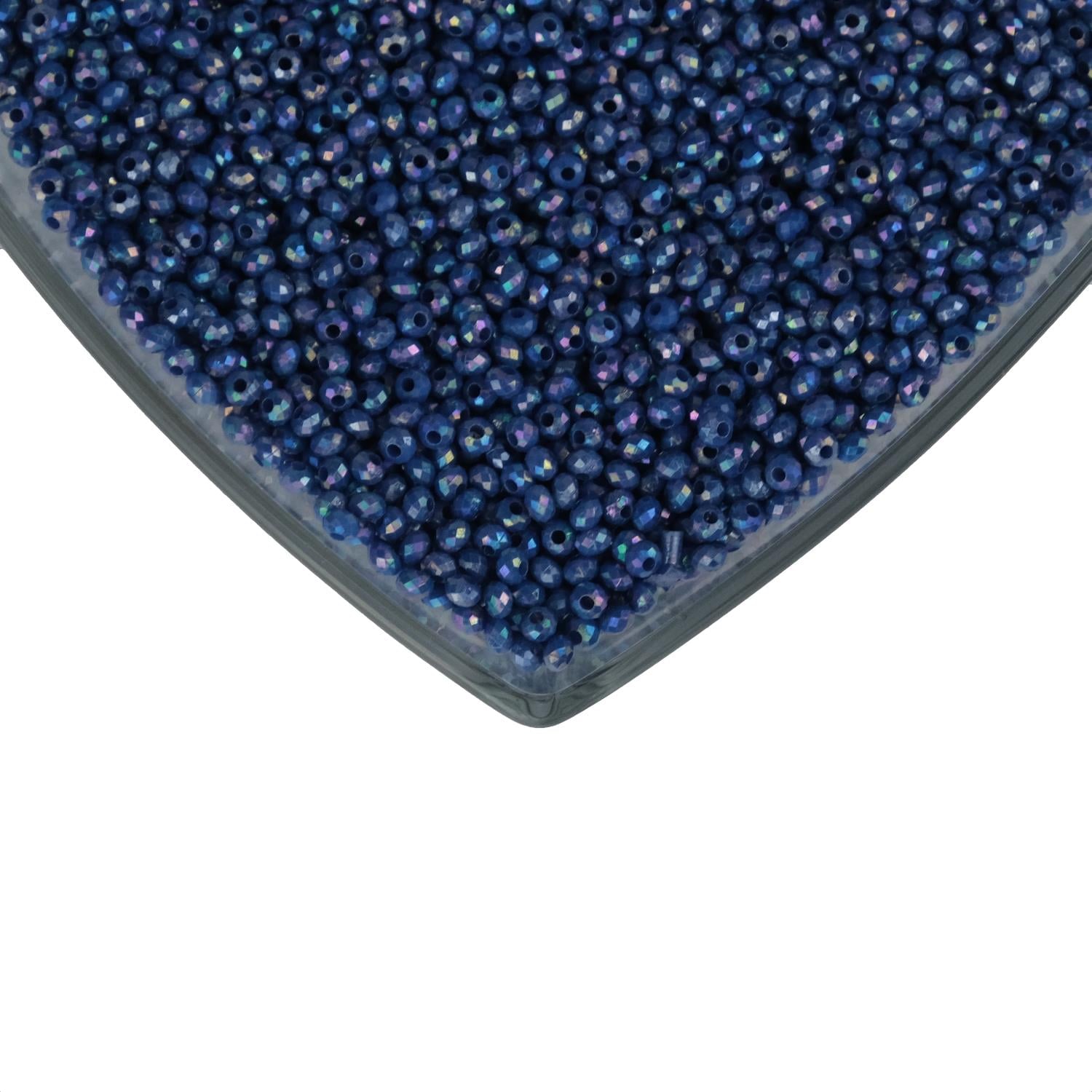 Plastik Kristal Boncuk 50 gr İndigo Mavi
