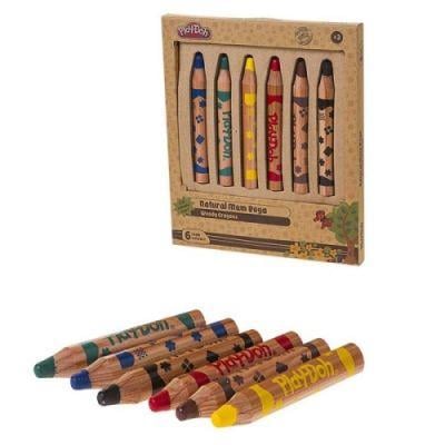 Play-Doh Crayon Naturel Kuru Boya 2in1 6 Renk