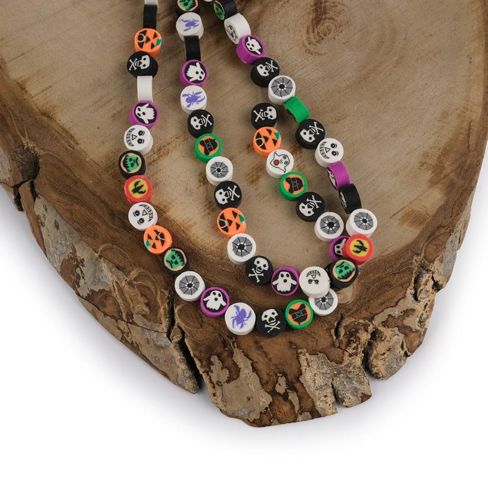 Polimer Kil Fimo Boncuk 10 mm Halloween Model Fimo Boncuk 40 Adet