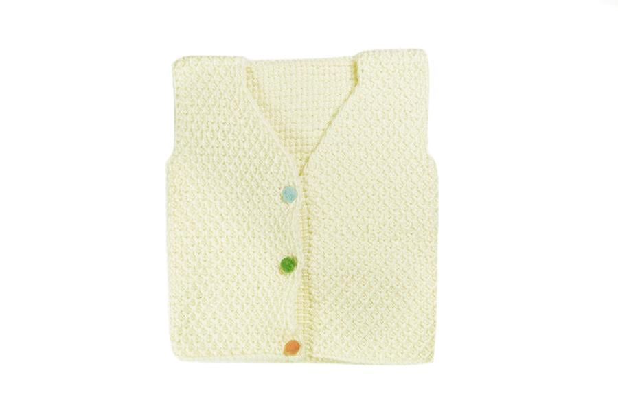 Prematüre Bebek Yeleği Krem