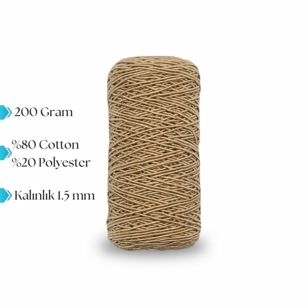 Premium Slim Supra Mumlu İp Makrome ve Hobi Örgü İpi Altın
