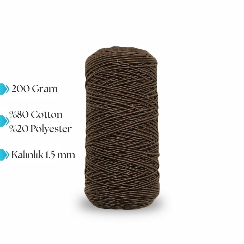 Premium Slim Supra Mumlu İp Makrome ve Hobi Örgü İpi Acı Kahve