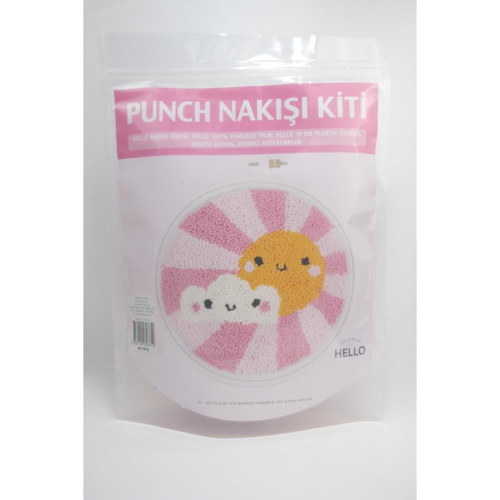 Punch Nakış Kiti Özel Çantalı Tam Set - Güneş ve Bulut